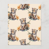 Budget Safari Dier Oerwoud Tijger Baby shower Flyer (Achterkant)