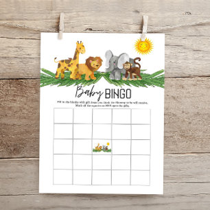 Budget Safari Dieren Baby Bingo Baby shower Spel