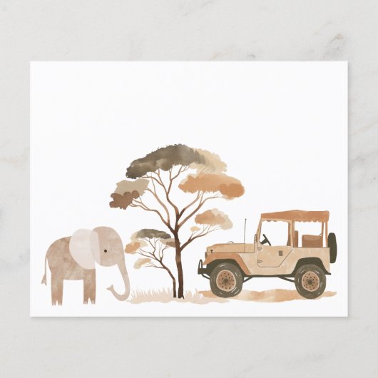 Budget Safari Dieren Boy Baby shower (Achterkant)