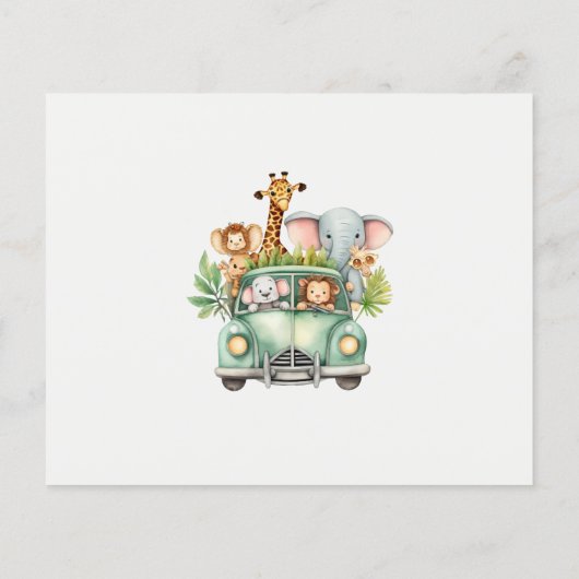 Budget Safari Dieren Boy Baby shower (Achterkant)