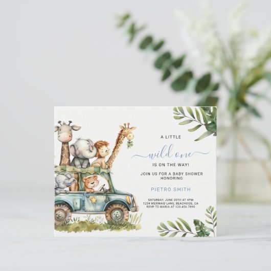 Budget Safari Dieren Boy Baby shower (Staand voorkant)