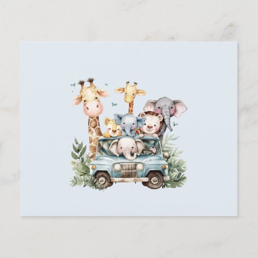 Budget Safari Dieren Boy Baby shower (Achterkant)