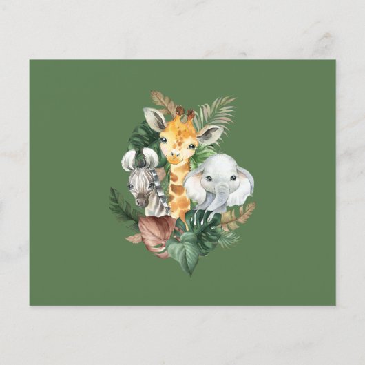 Budget Safari Dieren Boy Baby shower (Achterkant)