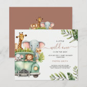Budget Safari Dieren Boy Baby shower (Voorkant / Achterkant)