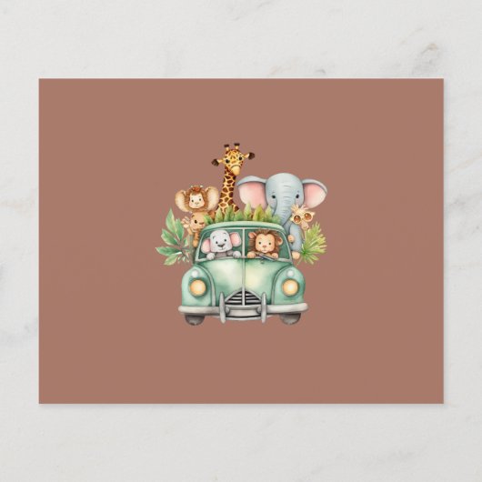 Budget Safari Dieren Boy Baby shower (Achterkant)