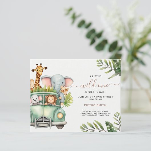 Budget Safari Dieren Boy Baby shower (Staand voorkant)