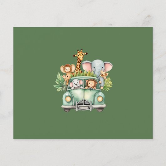 Budget Safari Dieren Boy Baby shower (Achterkant)