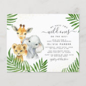 Budget Safari Dieren Twee Wild Ones Baby shower (Voorkant)