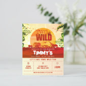 Budget Safari Dieren Twee Wilde Verjaardag Uitnodi (Staand voorkant)