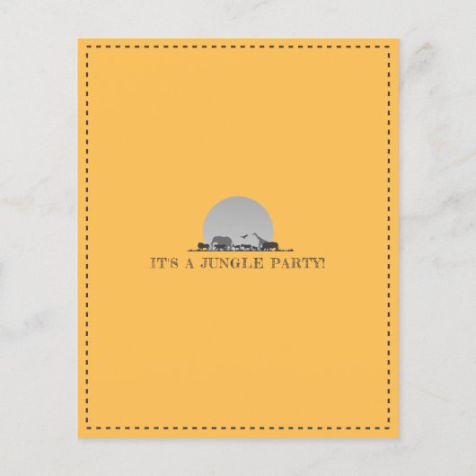 Budget Safari Dieren Twee Wilde Verjaardag Uitnodi (Achterkant)