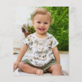 Budget Safari Dieren Wild 1 Foto Verjaardag Uitnod (Achterkant)