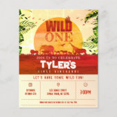 Budget Safari Dieren Wild 1 Foto Verjaardag Uitnod (Voorkant)