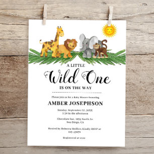 Budget Safari Dieren Wild Een Baby shower Uitnodig