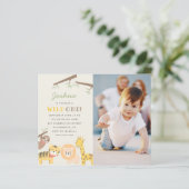 Budget Safari Dieren Wild Eén Foto 1st Birthday (Staand voorkant)