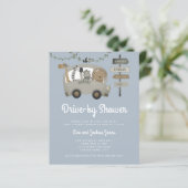 Budget Safari Drive by Baby shower Dusty Blue (Staand voorkant)