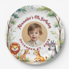 Budget Safari-fotobord, Kinderverjaardagsfeestje Papieren Bordje