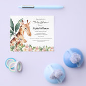 Budget Safari Giraffe Animal Baby shower Flyer (Enkel)