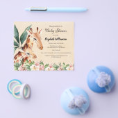 Budget Safari Giraffe Animal Baby shower Flyer (Enkel)