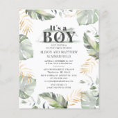 Budget Safari Giraffe Botanical Boy Baby shower (Voorkant)