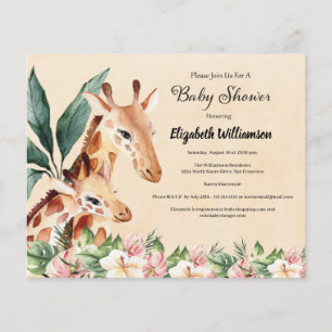 Budget Safari Giraffe Dieren Baby Shower Flyer