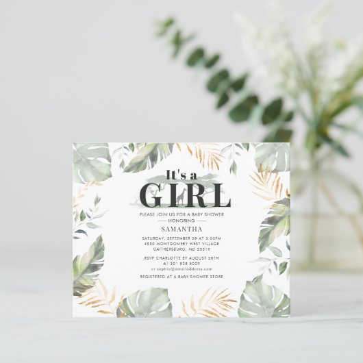 Budget Safari Giraffe Girl Baby shower (Staand voorkant)