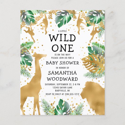 Budget Safari Wild One Baby shower (Voorkant)