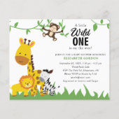 Budget Safari Wild One Baby Shower Jungle Dieren  (Voorkant)