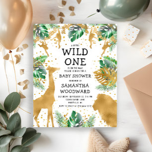 Budget Safari Wild One Baby Shower Uitnodiging