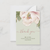 BUDGET Sage & Blush Floral Weddenschap Hartelijk d Notitiekaartje (Voorkant)