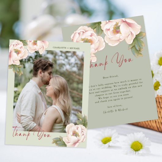 Budget Sage & Blush Photo Weddenschap Hartelijk da Flyer
