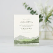 Budget Sage Boho Waterverf Mountain Foto Bruiloft (Staand voorkant)