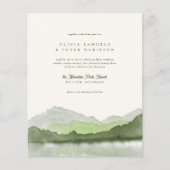 Budget Sage Boho Waterverf Mountain Foto Bruiloft (Voorkant)