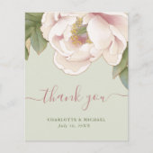 Budget Sage en Blush Floral Foto Hartelijk dank Flyer (Voorkant)