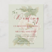 BUDGET Sage en Blush Floral Photo Wedding Invites (Voorkant)