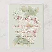 BUDGET Sage en Blush Floral Photo Wedding Invites (Voorkant)