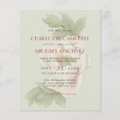 BUDGET Sage en Blush Floral Photo Wedding Invites (Voorkant)