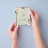 BUDGET Sage en Blush Floral Weddenschap Save the D Flyer (Hand)