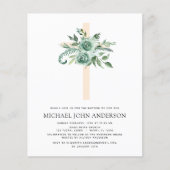 Budget Sage Eucalyptus Baptism Greenery Invitation (Voorkant)