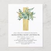 Budget Sage Eucalyptus Baptism Greenery Invitation (Voorkant)