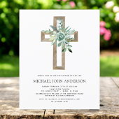 Budget Sage Eucalyptus Baptism Greenery Invitation Flyer