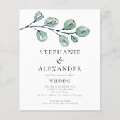 Budget Sage Eucalyptus QR Code Weddenschap uitnodi (Voorkant)