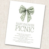 Budget Sage Gingham Bow Baby shower Picknick