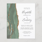 Budget Sage Green 4-Photo Wedding Invite (Voorkant)