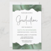 Budget Sage Green Agate Afstudeerfeest Uitnodiging (Voorkant)