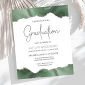 Budget Sage Green Agate Graduation Party nodigt ui