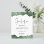 Budget Sage Green Agate Graduation Party nodigt ui (Staand voorkant)