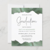 Budget Sage Green Agate Graduation Party nodigt ui (Voorkant)