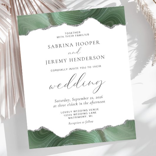 Budget Sage Green Agate Silver Wedding