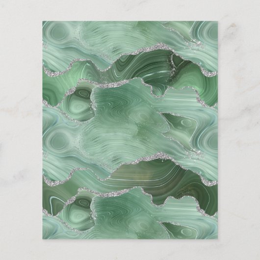 Budget Sage Green Agate Silver Wedding (Achterkant)