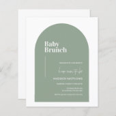 Budget Sage Green Arch Baby Brunch Baby shower (Voorkant / Achterkant)